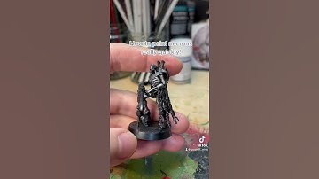 Drybrushing leadbelcher over black gets your necrons 90% done in seconds 🤪 #warhammer40k #necrons