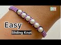 Make This Easy Pearl Macrame Bracelet in Minutes! | Beginner Sliding Knot Tutorial