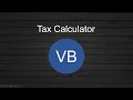 Visual basic  tax calculator