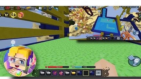 Building The Largest SLIME TRAMPOLINE and WATER POOL in Bed Wars 😍 (Blockman Go:BlockyMods)