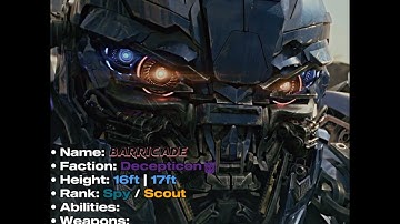 Transformers Profiles // Part 6 // Barricade #transformers #edit