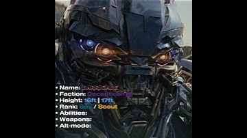 Transformers Profiles // Part 6 // Barricade #transformers #edit