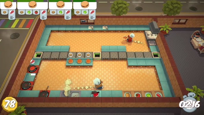 Overcooked Level 1-3 2 Player Co-op 3 Stars 