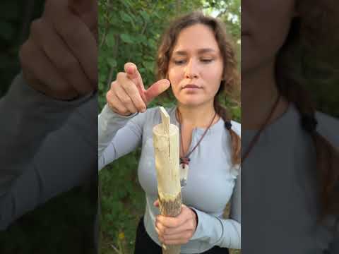 Girl Makes Tools From Wood Camping Survival Bushcraft Outdoors