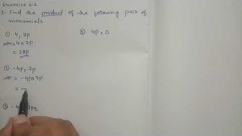 Mathematics-Class 8 | Find the product of the following monomials