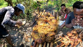 Riverside Survival | Spicy Jerk Chicken on DIY Grill | Handline Fishing | New Spot Unlocked💯🔥