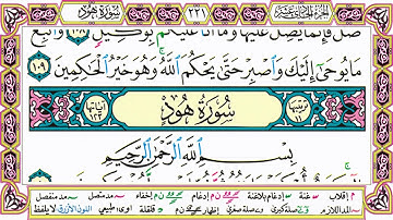القرآن الكريم مقسم صفحات | الشيخ حاتم فريد | سورة يونس | صفحة 221 مكتوبة | مصحف التجويد الملون