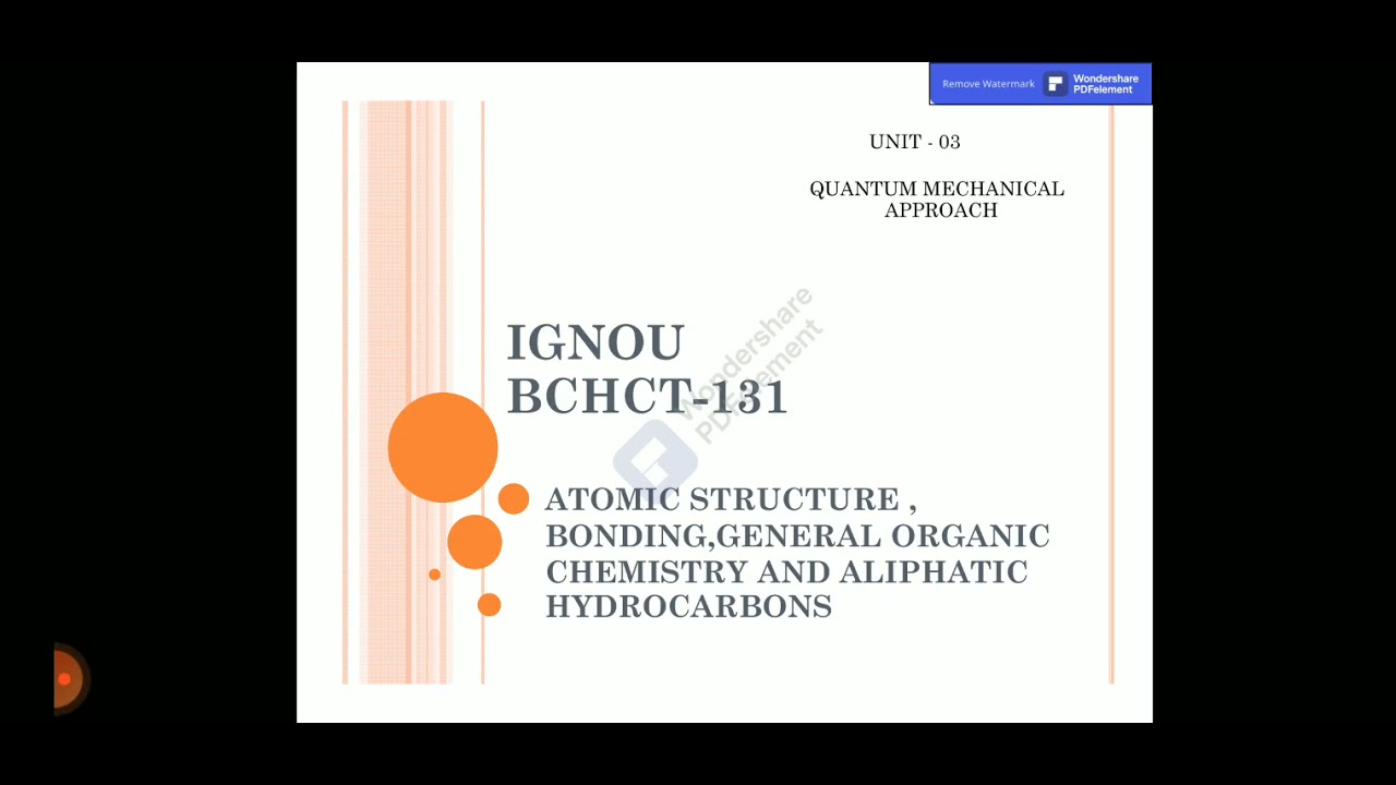 unit-3 ( Quantum mechanical approach) BCHCT-131, PDF link is below