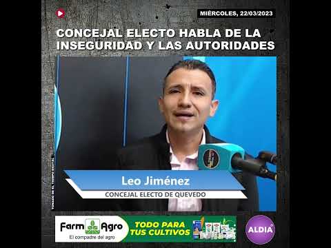 Leonardo Jiménez, concejal electo, cuestiona a la actual administración municipal de Quevedo.