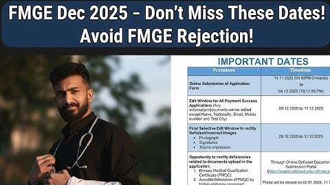 FMGE December 2025 – Important Dates & Correction Window (Fully Explained)