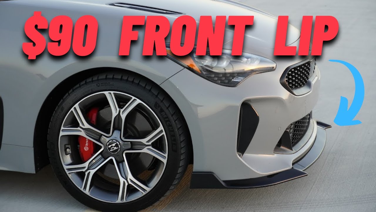 BEST $90 Kia Stinger Front Lip--How to install a front lip/splitter in under 10 minutes
