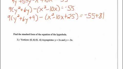 Writing Equations of Hyperbolas - Part 2