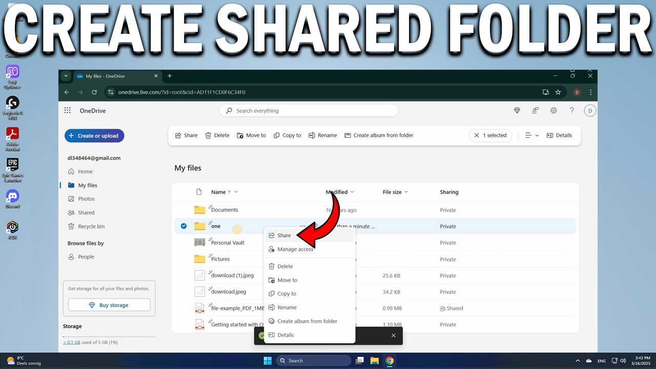 How To Create Shared Folder In OneDrive - Easy Fix - YouTube