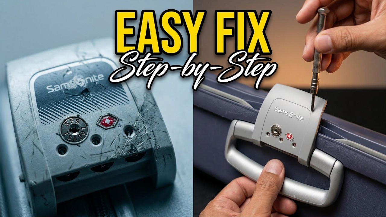Tutorial Replacement of Samsonite luggage lock/ setting up the