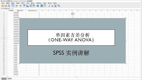 SPSS数据分析实例讲解 单因素方差分析(ONE WAY ANOVA) 统计景观