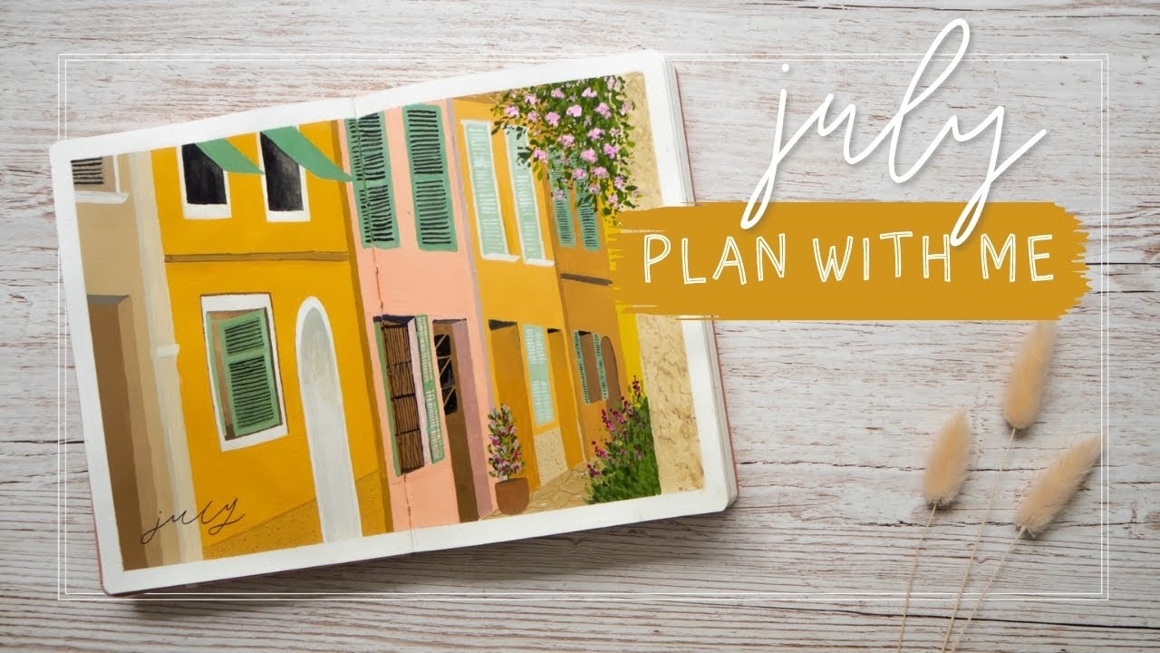 July 2021 Bullet Journal Setup | European City Bujo Theme with Gouache