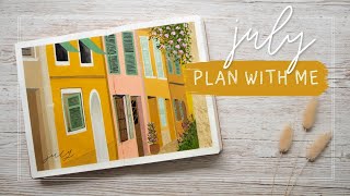 July 2021 Bullet Journal Setup | European City Bujo Theme with Gouache