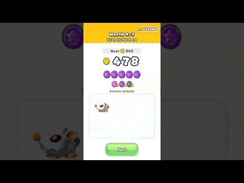 Super Mario Run - World Star-7 - All Purple Coins - No Damage (Level Star-7: Scaredy Rat Race)