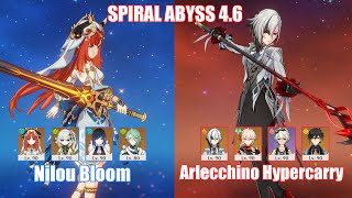 C0 Nilou Bloom & C0 Arlecchino Hypercarry | Spiral Abyss 4.6 | Genshin Impact