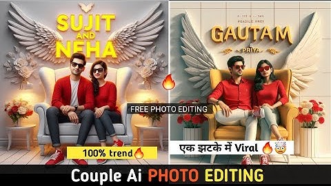 Create 3D Ai Wing Couple Image With Name Photo Editing 2024 | bing image creator tutorial | bing ai