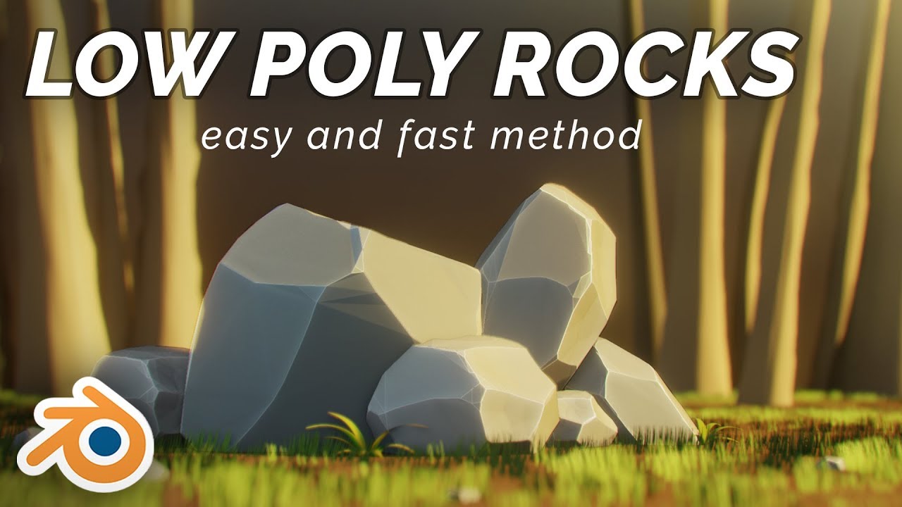 Blender 2.8 - Low Poly Rocks Modelling | Fast and Easy ! -