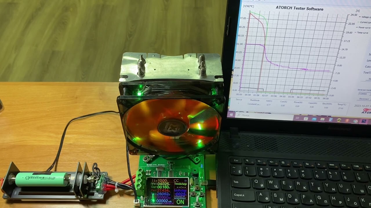 Тест емкости аккумулятора INR 18650/33V