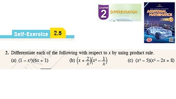 Differentiation self-exercise 2.5 Q2 pembezaan latihan kendiri 2.5 form 5 add maths kssm spm