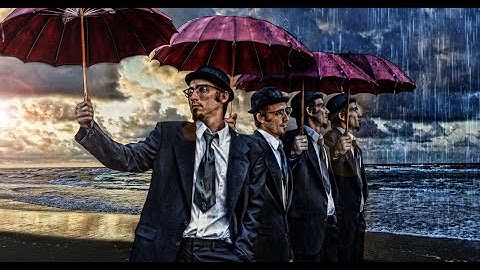 MEN WITH UMBRELLAS