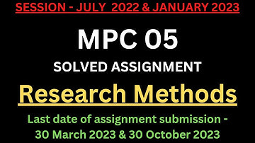 MPC 05 Solved Assignment 2022-23 | MPC 05 Solved Assignment 2023 PDF | MPC 05 Assignment PDF | MPC 5