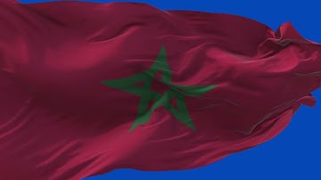 🚩Morocco Flag Waving | GREEN SCREEN & CHROMA MATTE🚩