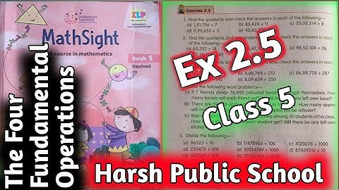 Class 5 Maths| Ex 2.5 Chapter 2 Class 5|Mathsight Class 5|Maths |@HARSH PUBLIC SCHOOL GURUGRAM