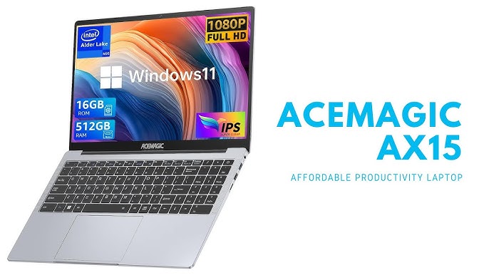 ACEMAGIC Laptop Computer, 16GB DDR4 512GB SSD, 15.6 Inch Laptop with Intel  Quad-Core N95(Up to 3.4GHz), Metal Shell, BT5.0, 5G WiFi, USB3.2, Type_C