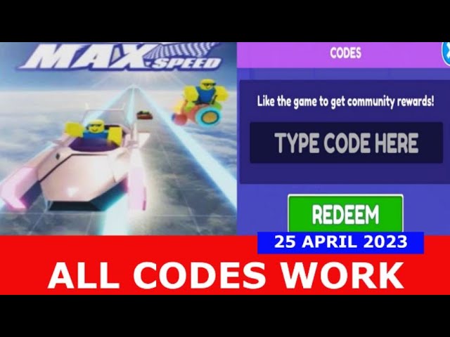 Max Speed Roblox redeem codes 2022 new, Max Speed Roblox codes new