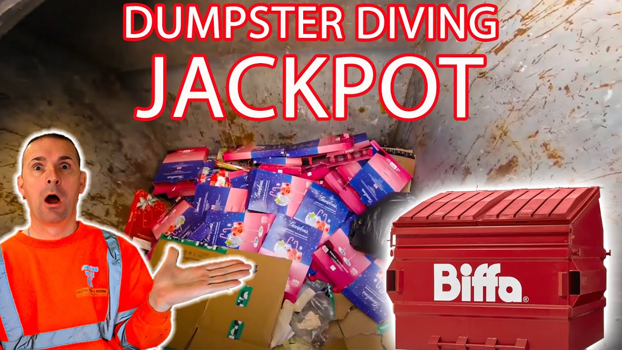 DUMPSTER DIVING UK, PALLETS FULL OF STOCK LEFT OUT IN THE RAIN