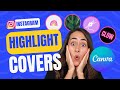 5 Creative Ideas for Instagram Highlight COVERS - My tips to grow your IG using Canva 🌈