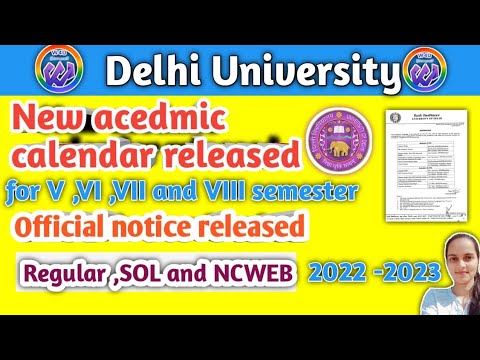 Delhi University New acedmic calendar released 2022-2023 || SOL