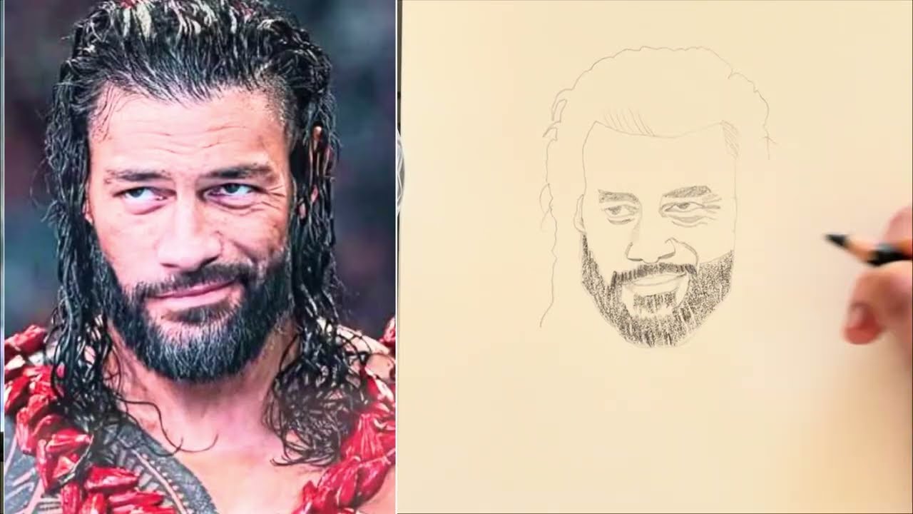 WWE How to draw Roman Reigns Tribal chief easy | Drawing roman reigns 