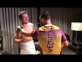 Respect: Vasyl Lomachenko visits Anthony Crolla’s dressing room post-fight