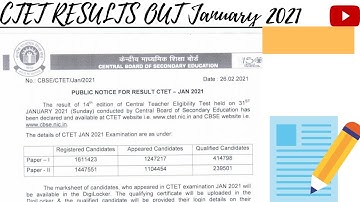 CTET January results out 2021// ctet.nic.in// how to download ctet results 👍