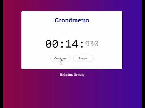 Cronômetro feito em HTML CSS e JavaScripts __Mariano Estevão - YouTube