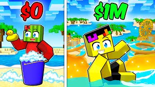 $1 vs $1,000,000 WATERPARK In Minecraft!