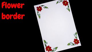 Flower border design for school project  | cover page border design | project ideas & designs paper