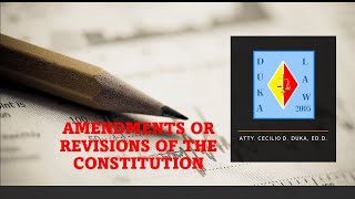 AMENDMENTS or REVISIONS OF THE CONSTITUTION