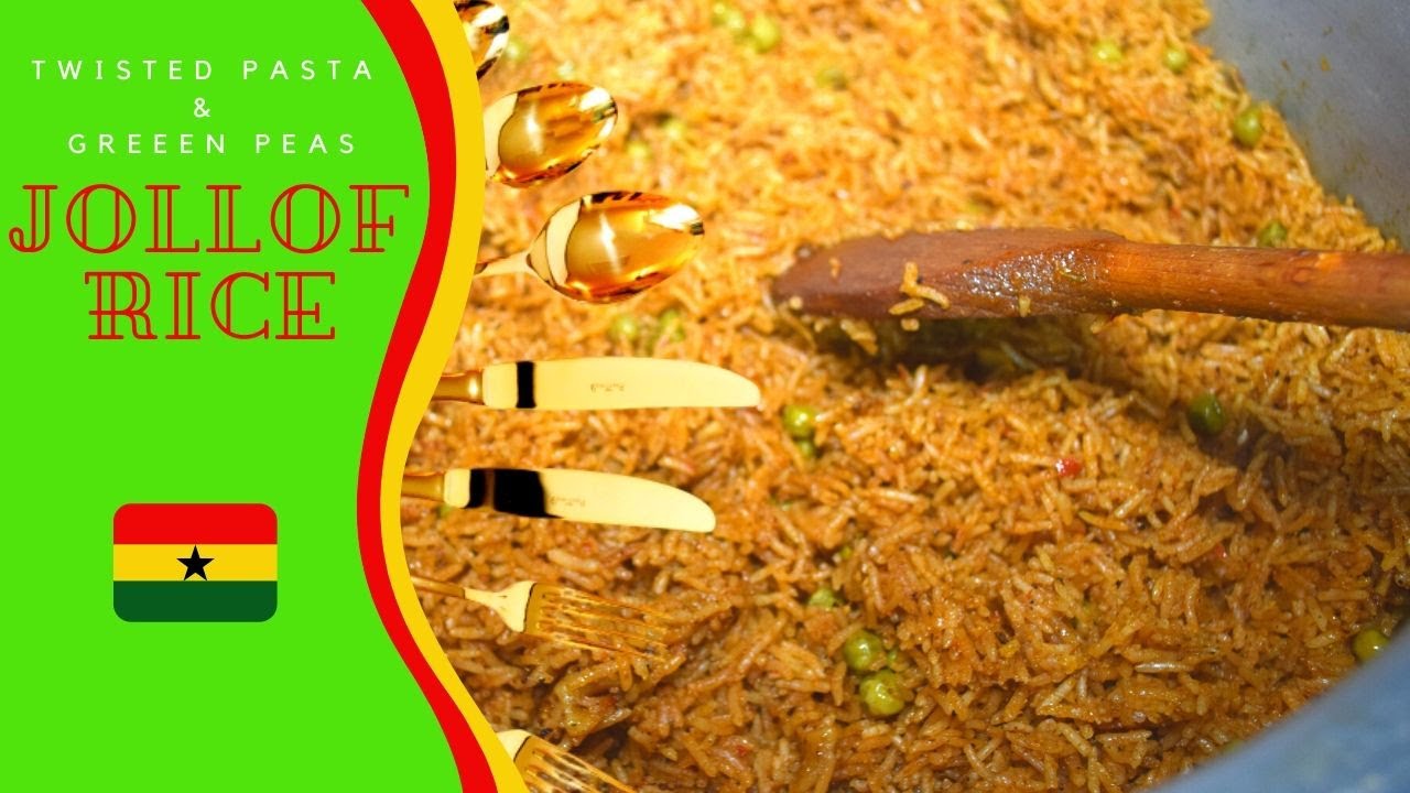 Twisted pasta and green peas Jollof Rice YouTube