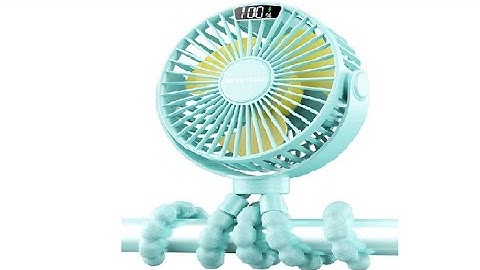 SWEETFULL Portable Stroller Fan with Display 4000mAh Battery Powered Mini Clip On Fan Review