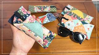 How to Make a Slim &amp; Lightweight Quilted Glasses Pouch| Free Pattern