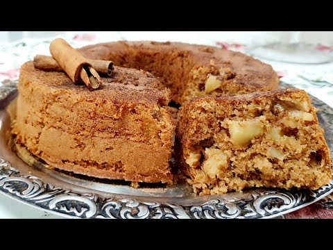 BOLO DE MAÇA COM AVEIA MUITO FOFINHO -RECEITA FÁCIL SEM LIQUIDIFICADOR OU BATEDEIRA