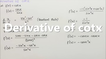 Derivative of cotx