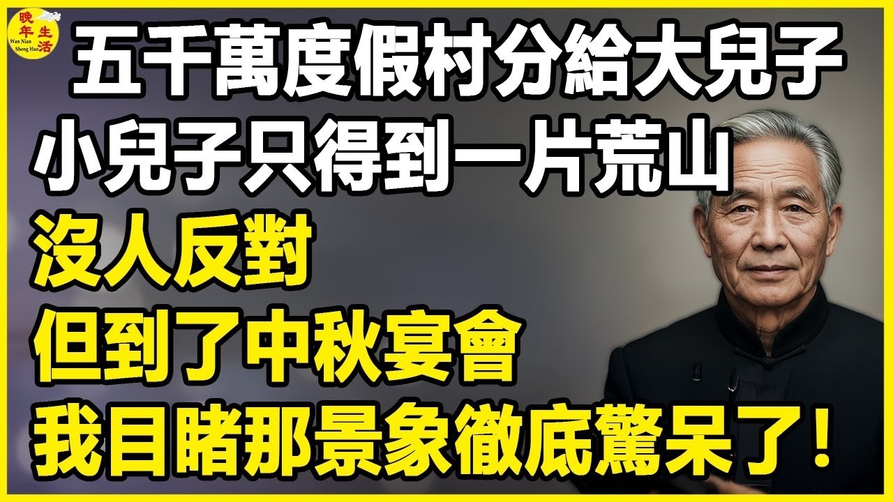 我69歲，五千萬度假村分給大兒子，小兒子只得到一片荒山，沒人反對，但到了中秋宴會，我目睹那景象徹底驚呆了！#中老年生活 #為人處世 #生活經驗 #情感故事 #幸福人生 #上了年紀該明白的事