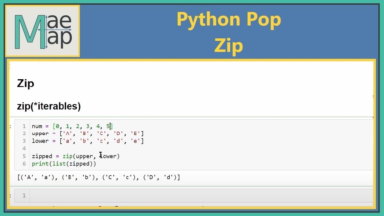 misundelse kompleksitet Råd Python Pop: Zip - YouTube